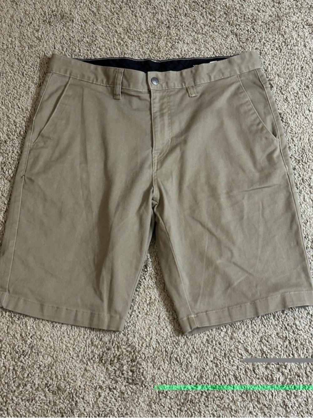 Volcom Stone Men's Khaki Flat-Front Shorts